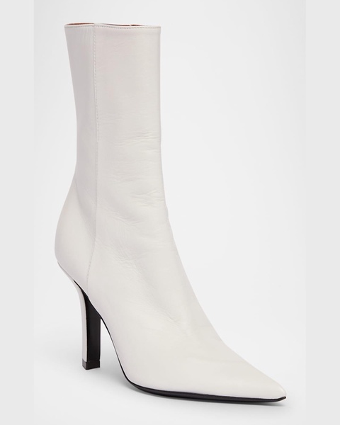 Christine Leather Zip Ankle Booties