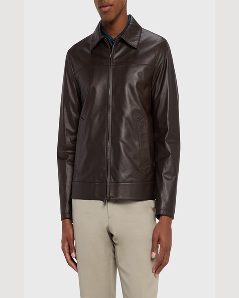 Men's Leather Bomber Jacket
