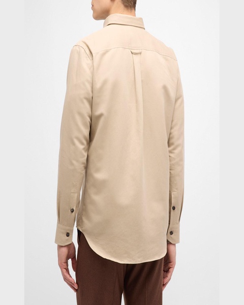 Men's Linen-Cotton Military Overshirt