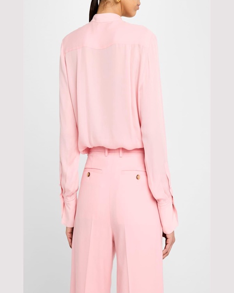 Cutout Silk Double Georgette Blouse