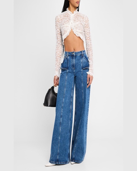 Dylan Long-Sleeve Lace Top