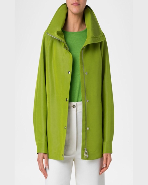 Palina Water-Resistant Silk Poplin Parka Jacket
