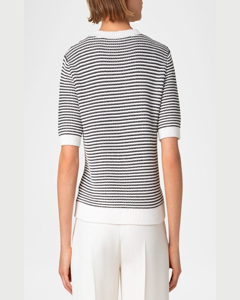Chunky Tweed Knit Short-Sleeve Crop Sweater