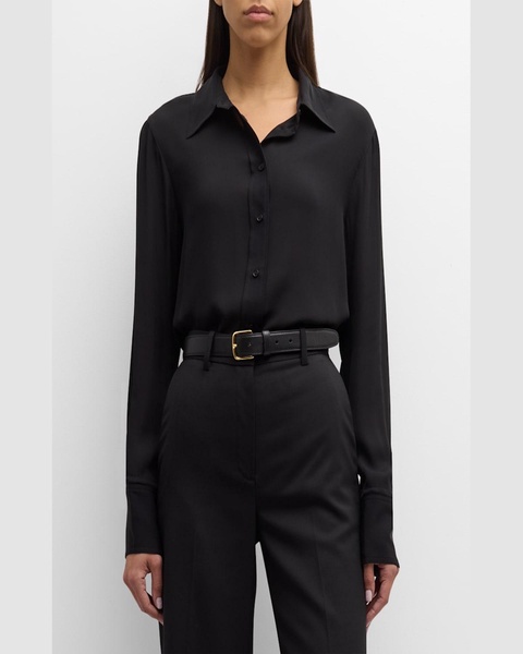 Button-Down Double Georgette Blouse
