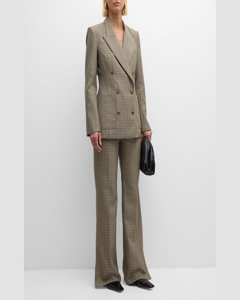 Chelsea Double-Breasted Plaid Blazer