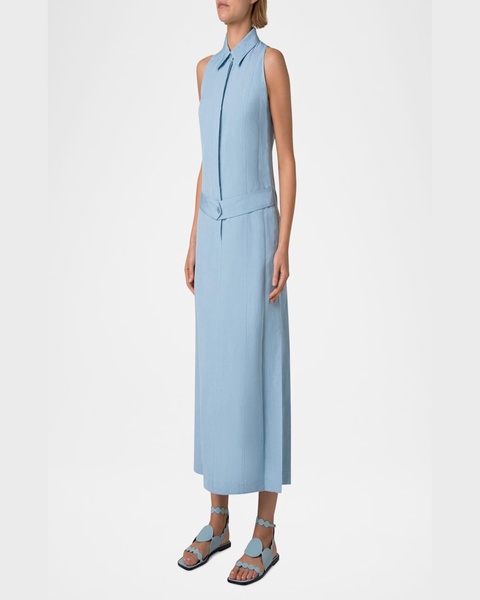 Kent Collar Midi Linen Shirt Dress