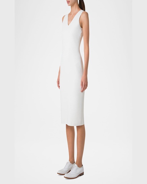 V-Neck Sleeveless Knit Midi Dress
