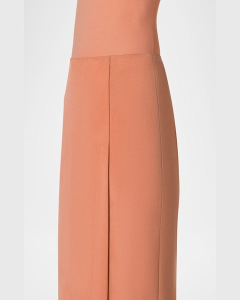 Nubuck Leather Midi Pencil Skirt