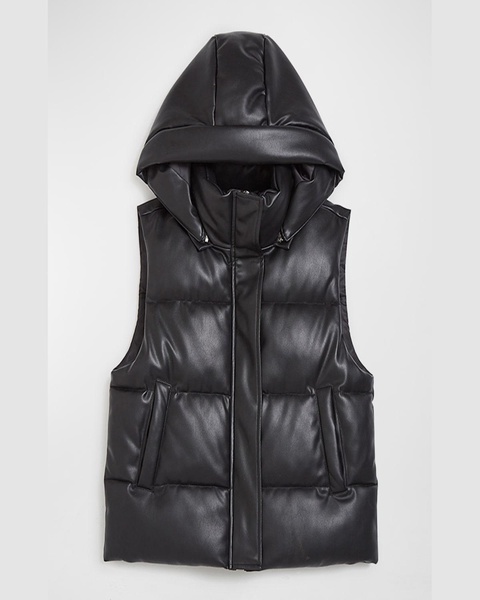 Rocky Faux Leather Puffer Vest 
