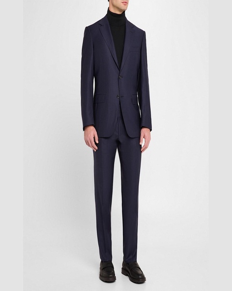Men's Tonal Stripe 130s Wool Suit