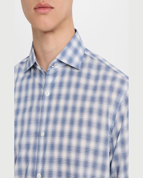 Men's Cotton Ombre Check Sport Shirt