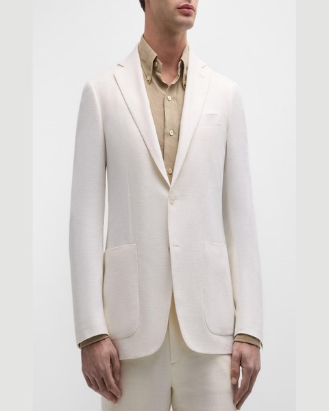 Men's Textured Silk Blazer