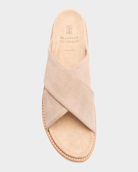 Men's Criss-Cross Suede Slide Sandals
