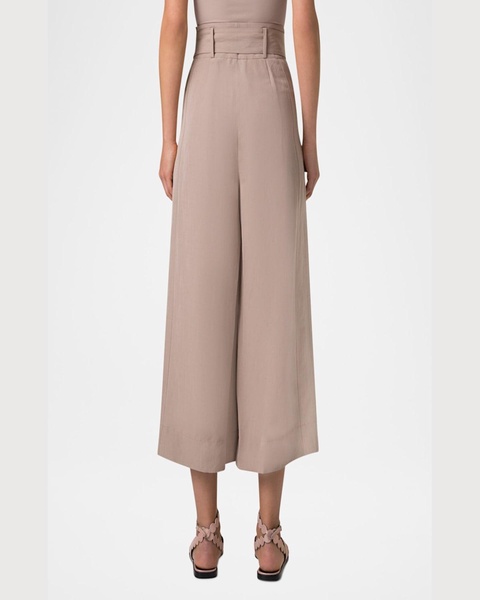 Fiorella Belted Wide-Leg Culotte Pants