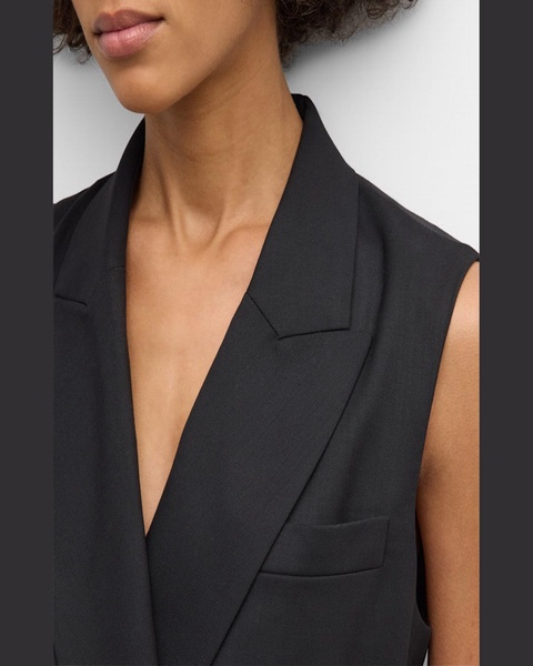 Belted Double-Breasted Seasonless Wool Vest