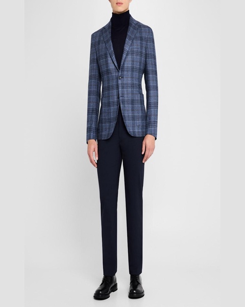 Men's Wool-Silk Check Sport Coat