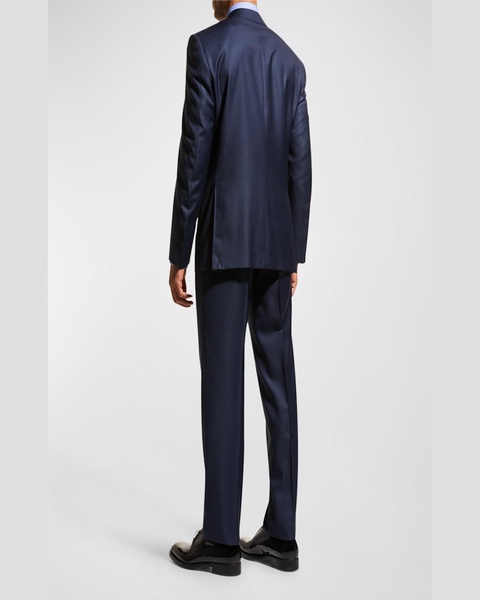 Men's Solid Wool Two-Piece Suit