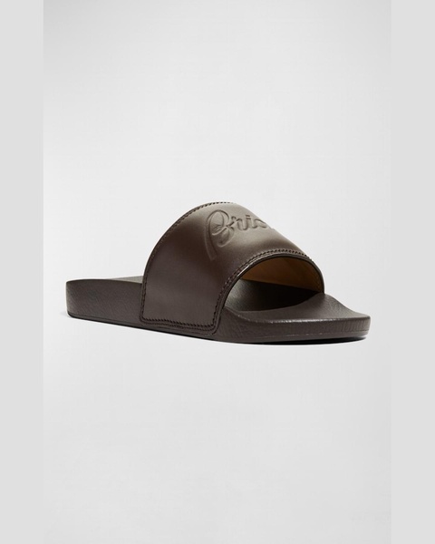 Men's Leather and Rubber Slide Sandals