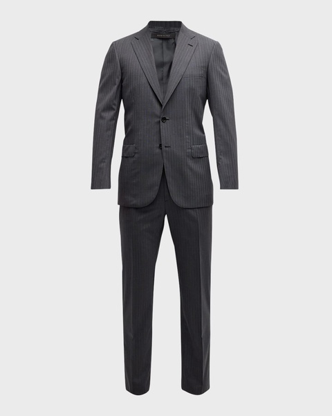 Men's Tonal Striped Wool Suit