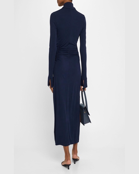 Claudia Midi Ruched Button Down Dress
