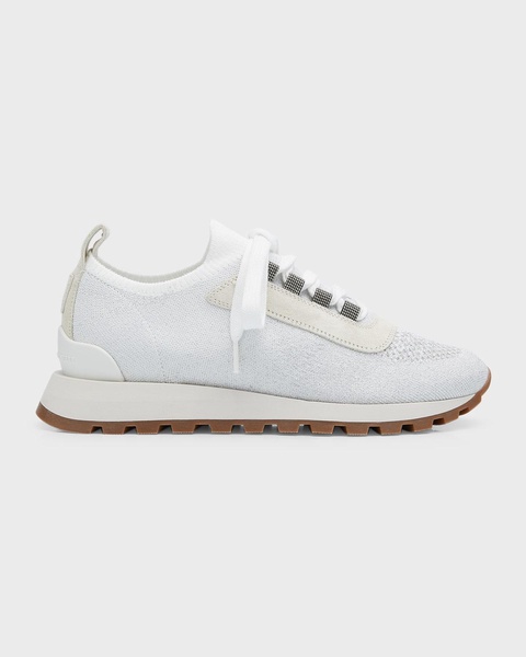Knit Suede Trainer Sneakers