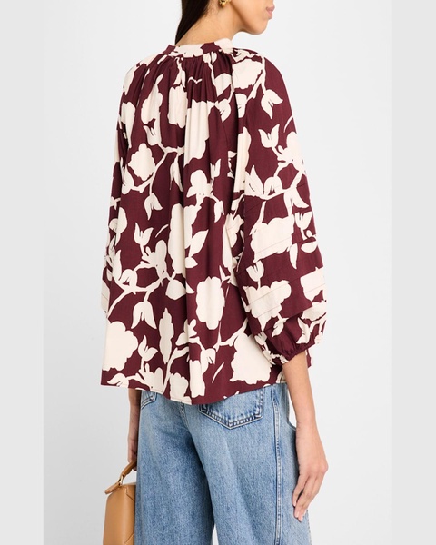 Tule Floral-Print Organic Cotton Top