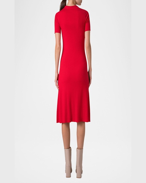 Short-Sleeve Rib Polo Shirtdress