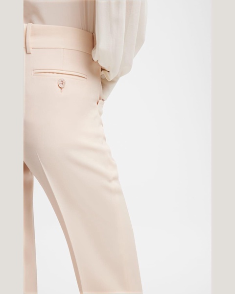 Low-Waist Wool Flare Trousers