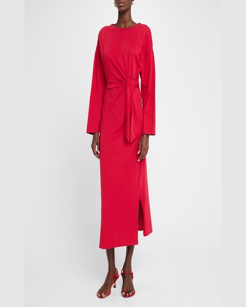 Vanina Tie-Waist Organic Cotton Midi Dress