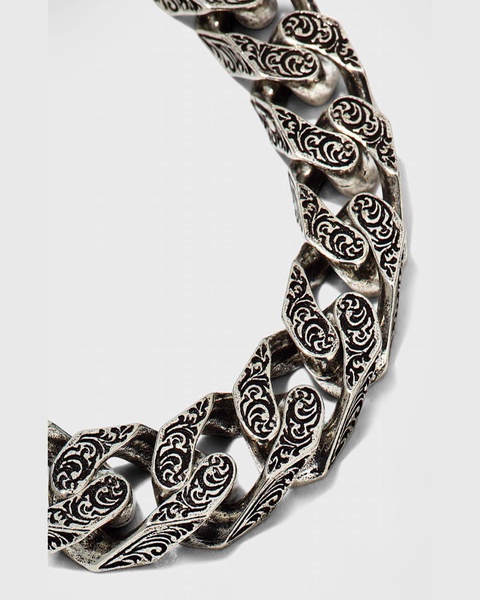 Men's Paisley Interlocking G Silver Bracelet