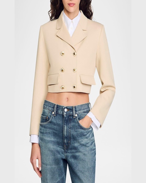 Alessandrie Double-Breasted Cropped Blazer