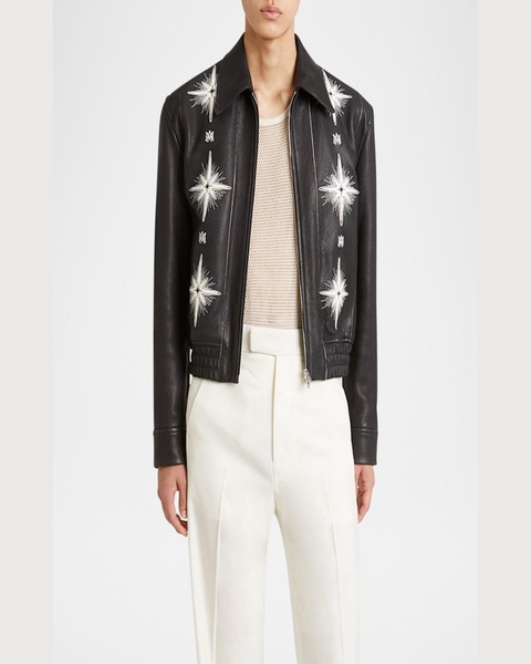 Men's Starburst Leather Blouson Jacket