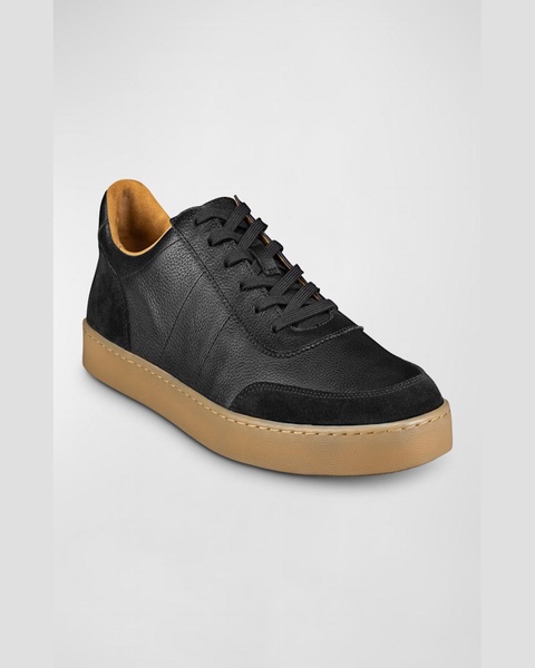 Men's Liam Grained Leather Low-Top Sneakers