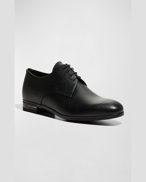 Men's Saffiano Leather Lace-Ups