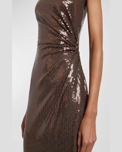 Strapless Sequin Twist Gown