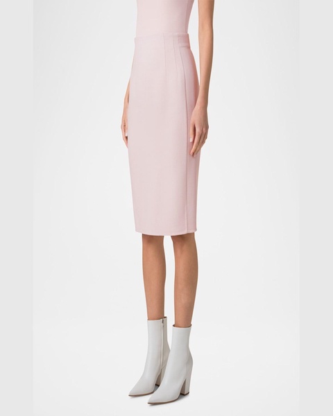Double-Face Wool Crepe Pencil Skirt