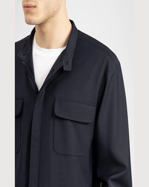 Men's Overshirt with Band Collar