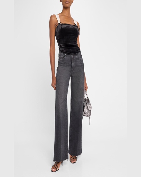 Tuli Velvet Bow Crop Top