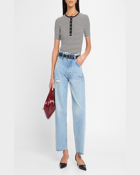 Gavin Distressed Straight-Leg Jeans