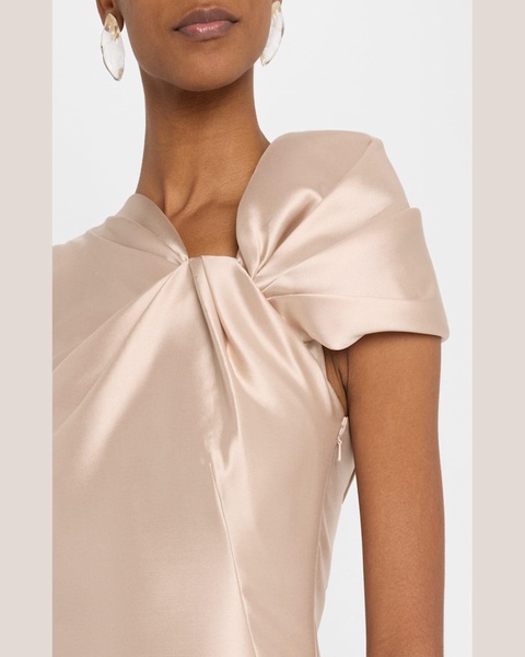 Twisted Shoulder Mikado Mermaid Gown