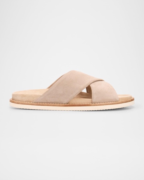 Men's Criss-Cross Suede Slide Sandals