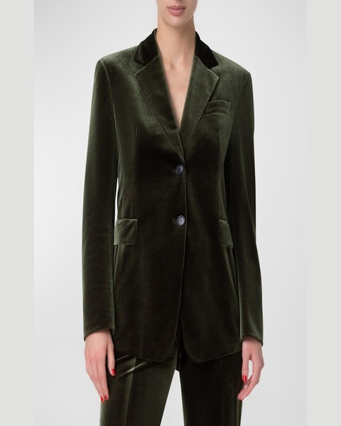 Taddeo Stretch Velvet Blazer Jacket