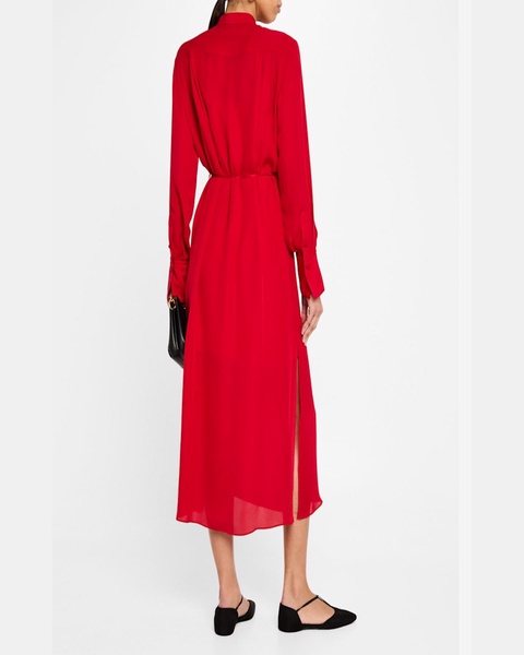 Cutout Silk Double Georgette Midi Dress