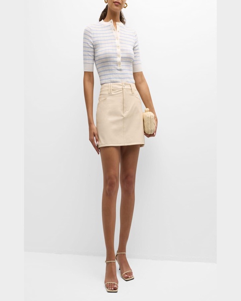 Fisher Pleated Button-Front Top