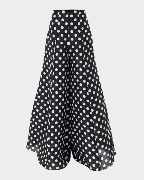 Polka-Dot Silk Palazzo Pants
