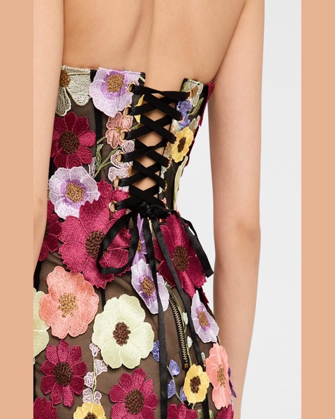 Jasmine Floral-Embroidered Mermaid Gown