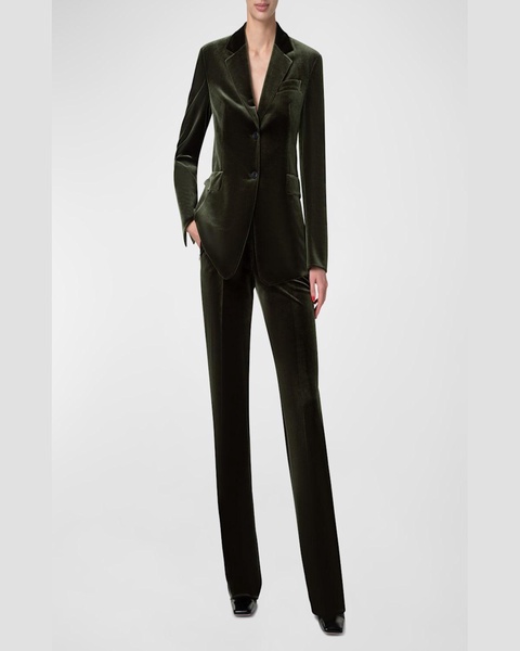 Taddeo Stretch Velvet Blazer Jacket