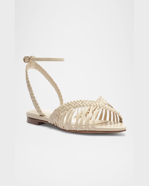 Agatha Braided Leather Flat Sandals 