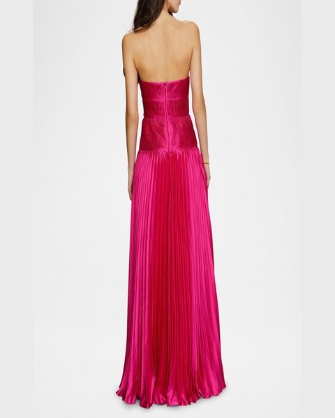 Ludlow Strapless Pleated Satin Gown