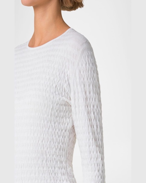 Textured Knit Crewneck Sweater